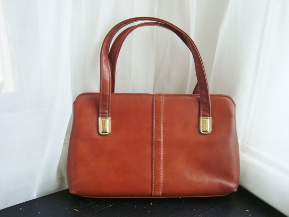 Brown Faux Leather Handbag by JR Handbags Julius Resnick 