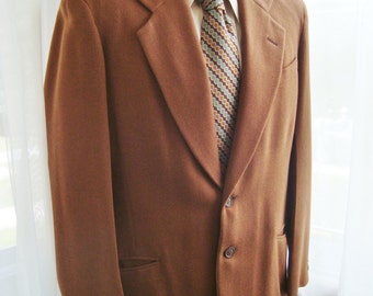 Wool Sport coat, The Ron Burgundy 1970's Russet Brown Wool Blazer, Size 40