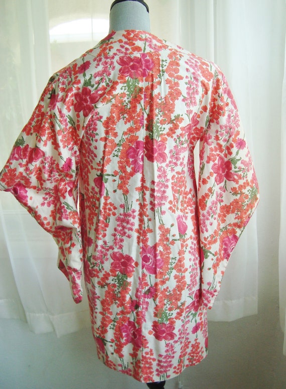 1960's Haori, Vintage Japanese Floral Watercolor … - image 3