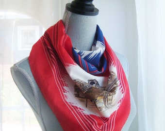 Lovely Venice Italy Souvinir Scarf in Red and Blue