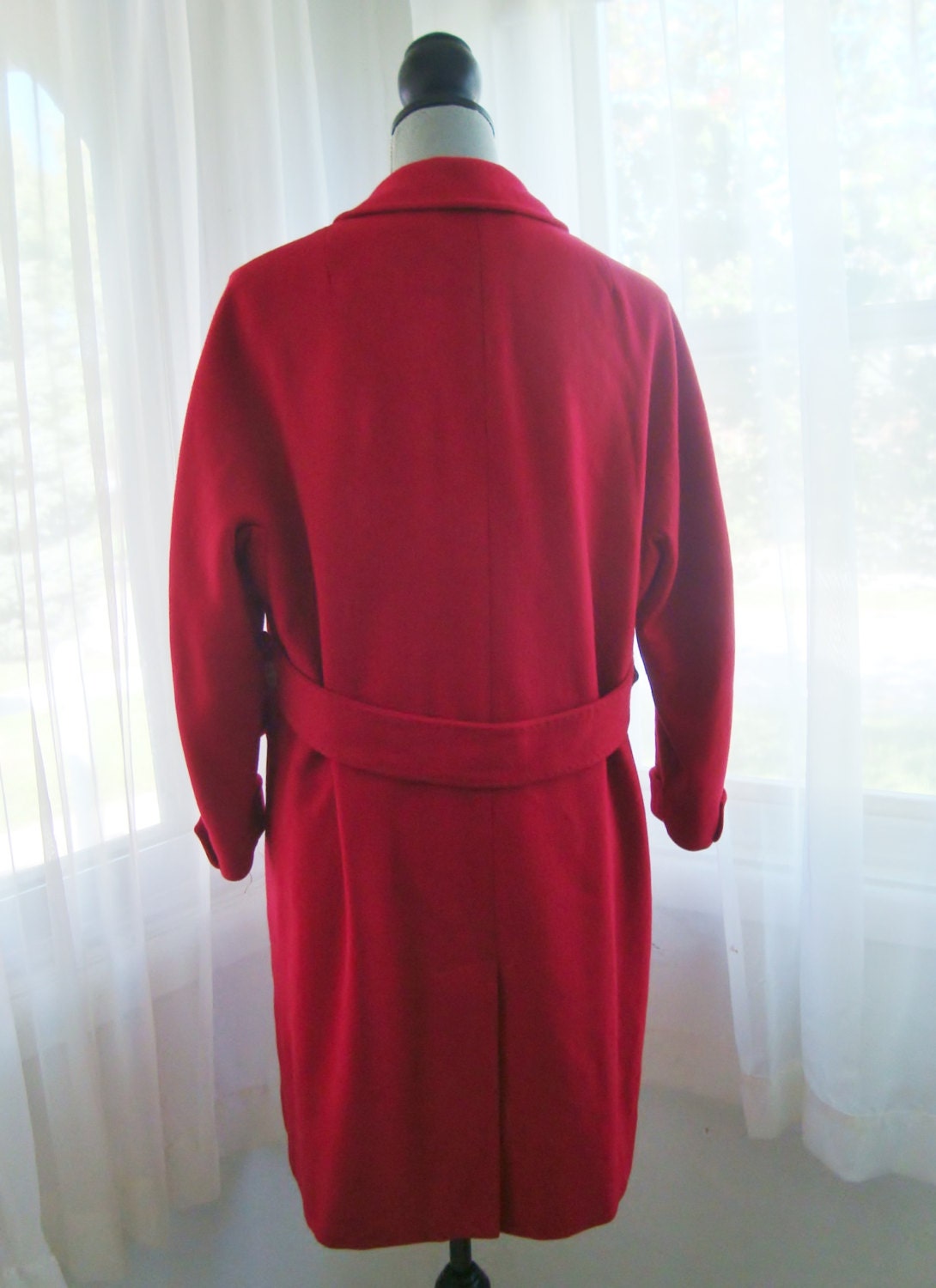 Red Wool Dress Coat by Drazens Size Large - Etsy