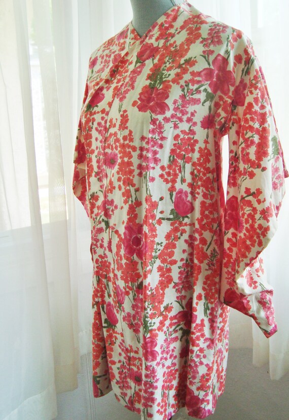 1960's Haori, Vintage Japanese Floral Watercolor … - image 2