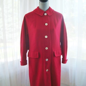 Red Wool Dress Coat by Drazens, Size Large - Etsy