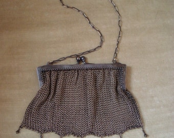 Antique Victorian German Silver Mesh Purse