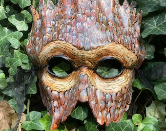 Tree Mask    Leather Mask    Forest People.   Bark and Roots  Whispers in the Woods Branches