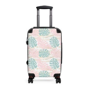 Tropical Print Suitcase - Travel Luggage Bag, Vacation Essentials, Beach Getaway, Summer Travel, Adventure Gear