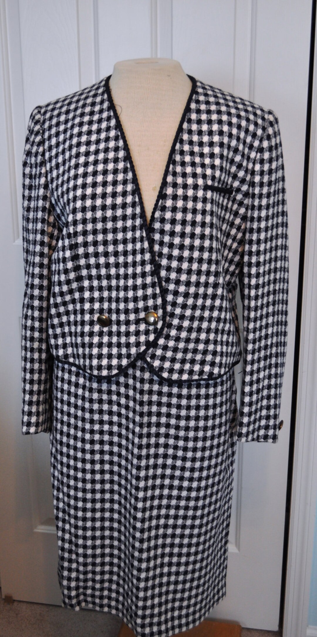 1980s Herringbone Day Suit Evan Picone Petites Blazer and - Etsy