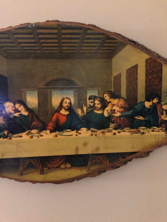 Jesus At The Last Supper Wall Hanging Kitchen Or Dining Room Etsy