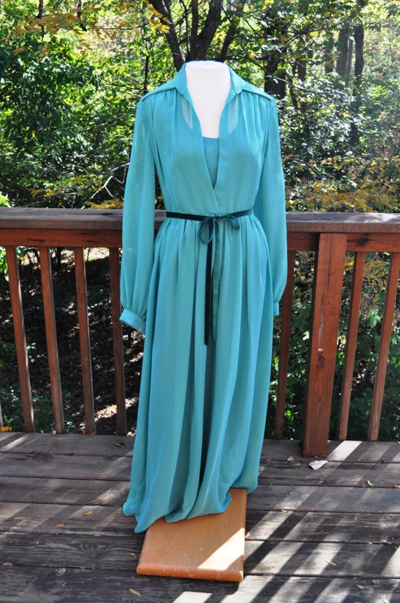 60s or 70s Maxi Dress. Casual Gown for Entertaining. Seafoam - Etsy
