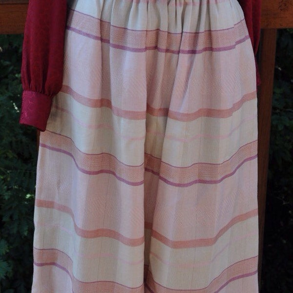 Pink Plaid A-Line Skirt, Size 10 Skirt, Evan-Picone from the 1980s, teacher or office winter or spring skirt