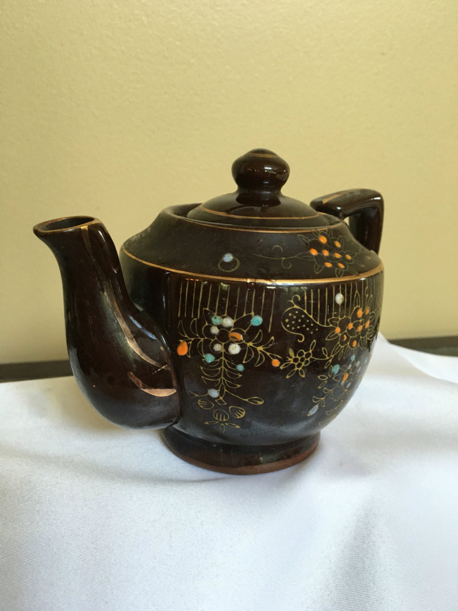 Vintage dark brown teapot made in Japan teapot 2 cup teapot Etsy