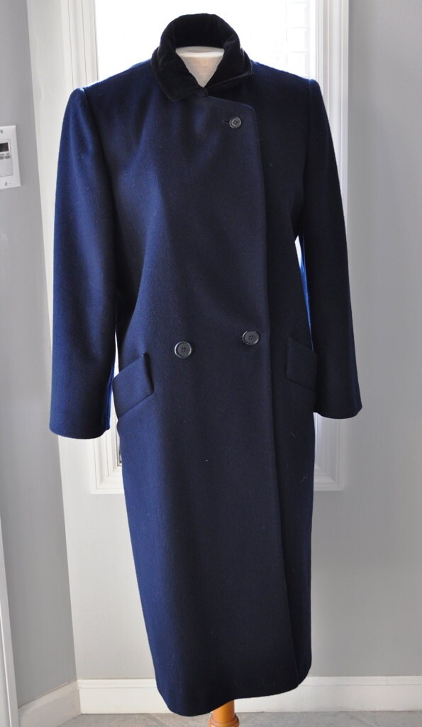Vintage Navy Blue Wool Coat Petite Winter Coat by JG HOOK | Etsy