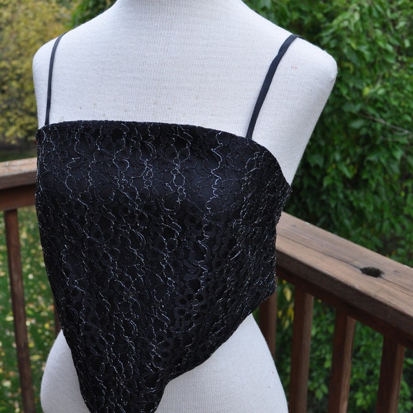 Black lace corset. Women's Bustier. Black Camisole. Sexy top. Steampunk corset. Rocker Bustier.
