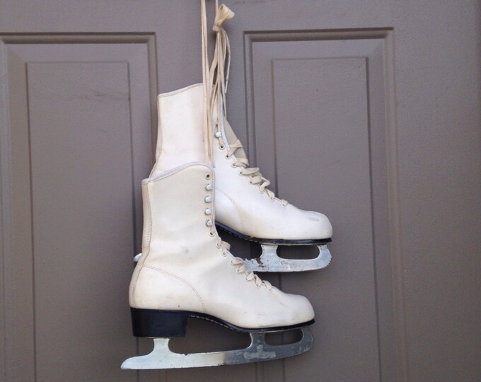 Vintage White Ice Skates. Women's Figure Skates for Etsy