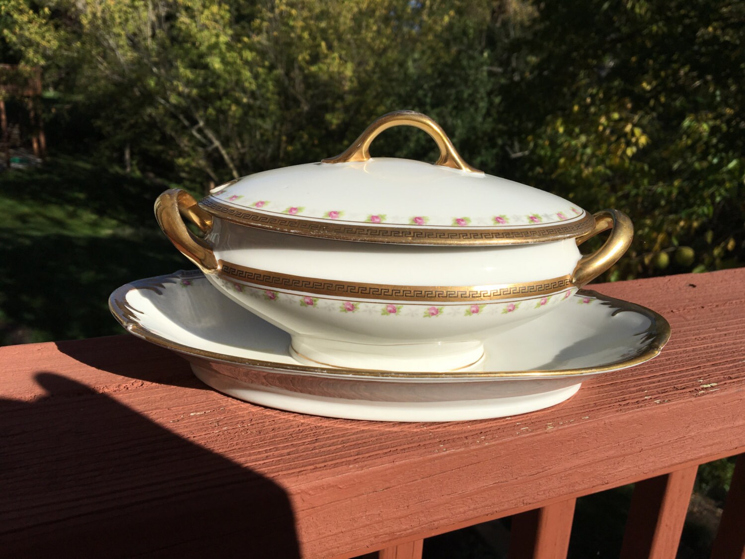 Gold trimmed gravy boat Limoges porcelain China gravy boat Etsy