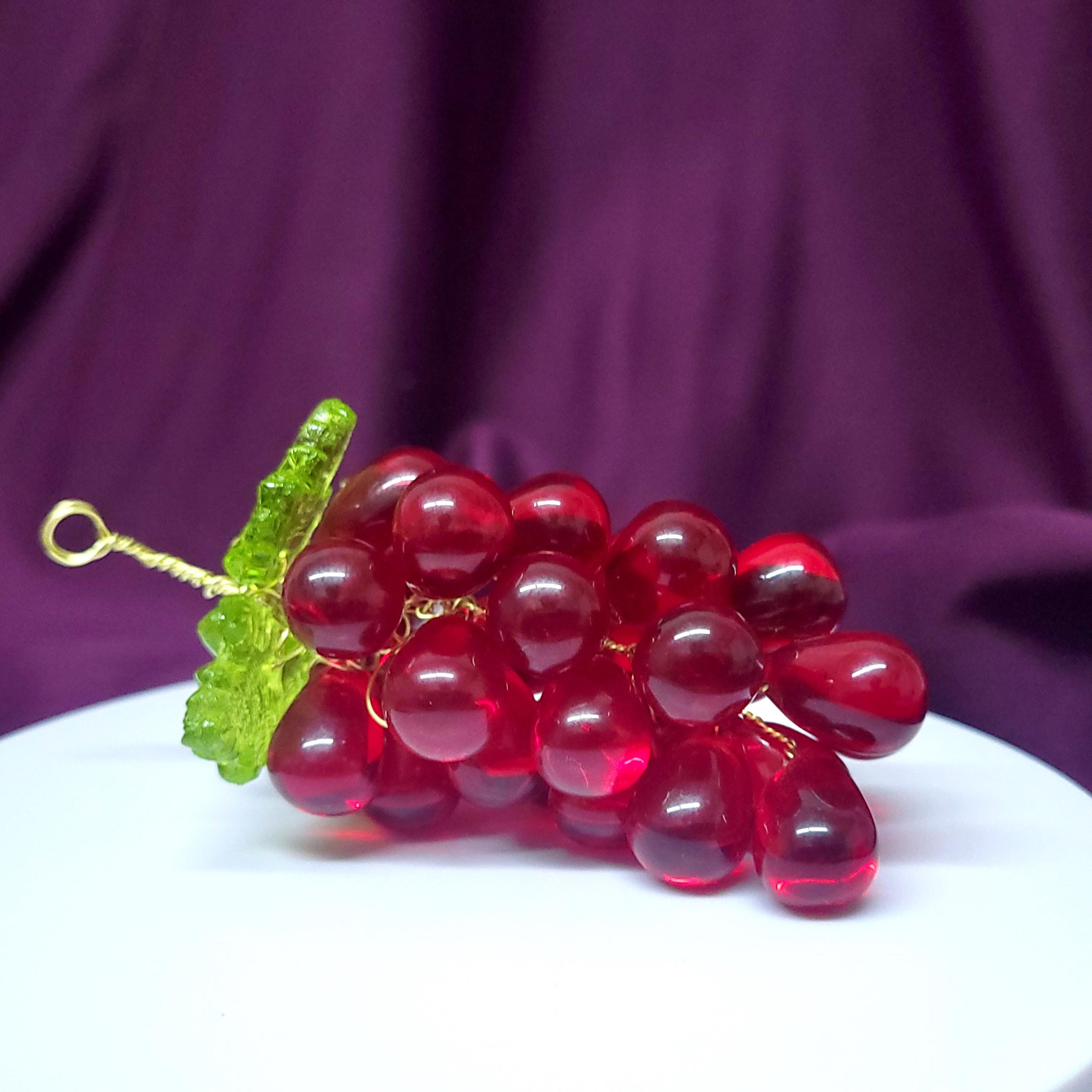 TOUR DE COU Grappe De Raisins/ Perles/ Metal Dore/ Pate De Verre