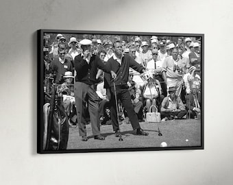 Ben Hogan and Arnold Palmer Wall Art, Old Golfers Print, Ben Hogan and Arnold Palmer at Augusta Poster