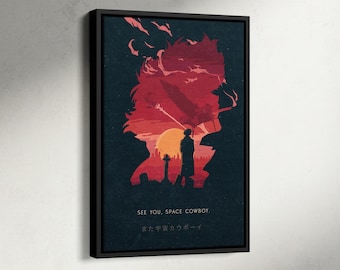 Affiche de film Cowboy Bebop, Films de cowboy rétro, Affiche de film d'animation japonaise, Impressions esthétiques d'animé anime