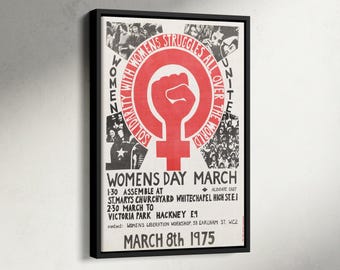 International Women's Day Poster, Feminist Print, Women's Day March Canvas, Protest Art, Grl Pwr