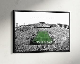 Penn State Beaver Stadium Canvas, Beaver Lions Black White Print, Football Poster, Stadium Wall Art