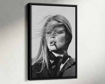 Brigette Bardot Poster, Smoking Girl Canvas, Feminist Poster, Teen Girl Room Wall Decor