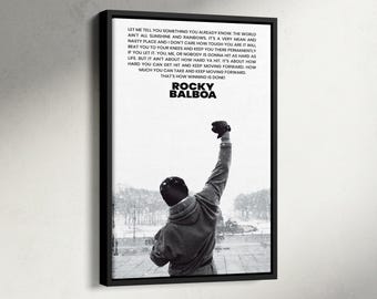 Rocky Balboa Movie Quote Print, Sylvester Stallone Canvas, Inspirational Quotes, Boxing Decor