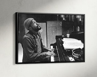 Marvin Gaye Poster, Black and White Print, Music Room Wall Art Decor, Gift For Music Lover