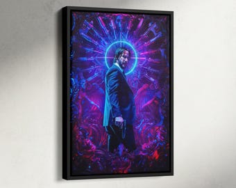 John Wick Print, John Wick Chapter 4 Canvas, Movie Posters, John Wick Poster, Hollywood Movie Wall Decor