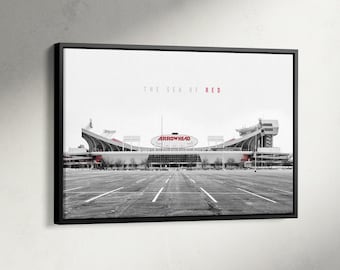 Décoration murale du stade Arrowhead, impression de Kansas City, affiche du terrain de Geha