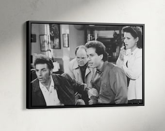 Póster de la serie de televisión Seinfeld, Jerry Seinfeld, George Costanza, Cosmo Kramer, Elaine Benes, lienzo de comedia clásica