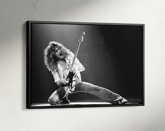 Eddie Van Halen Poster, Celebrity Guitar Star Print, Music Legends Canvas, Music Room Wall Art Decor