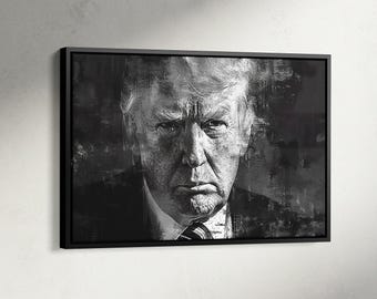 Affiche de Donald Trump, toile de portrait de Donald Trump, impression noir et blanc, élection américaine, art mural président des États-Unis