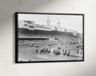Kentucky Derby Horse Racing Poster, Kentucky Derby Canvas, Horse Racing Print, Jockey Print