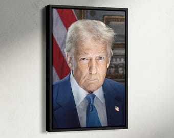 ドナルド・トランプ大統領の最新公式肖像画（サイン入り）キャンバス