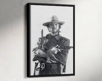 Affiche de Clint Eastwood, affiche de Josey Wales hors-la-loi, Clint Eastwood noir et blanc, impression de cow-boy, film western