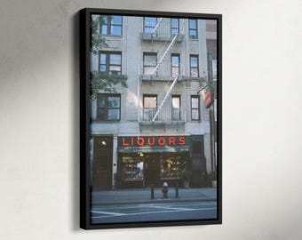 West Village NYC Liquor Store Print, New York City Wall Art, Bar Cart Decor