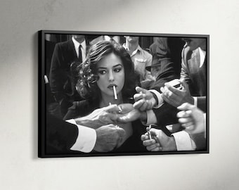 Malena Movie Poster, Monica Bellucci Cigarette Print, Smoking Woman Photo Canvas, Feminist Poster