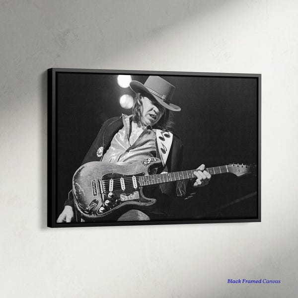 Stevie Ray Vaughan Print, Guitarist Wall Art, Rock Music Canvas, Music Room Wall Art Decor