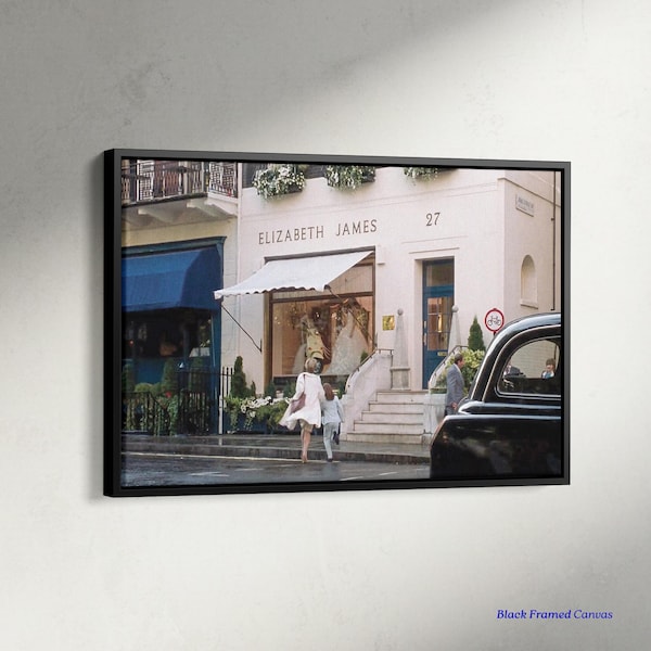 Elizabeth James Bridal Shop Print, Retro Movie Fashion Shop Wall Art