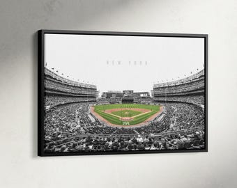 Yankee Stadium Black White Canvas, New York Gifts, Sport Poster, New York Baseball, Baseball Wall Art