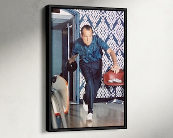 Impression de bowling Richard Nixon, affiche du président Richard Nixon, président des États-Unis, cadeaux souvenirs politiques