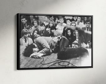 Jim Morrison On The Stage Poster, Jim Morrison Canvas, Rock Star Print, Concert Photography