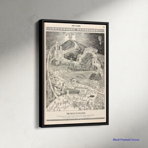 Vintage Road to Success Art Poster | Antique Success Poster | 18 X