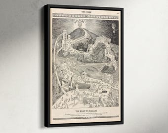 Road to Success Poster, Antique Success Map Print, The Road to Success Map Print, The Edute Map Poster