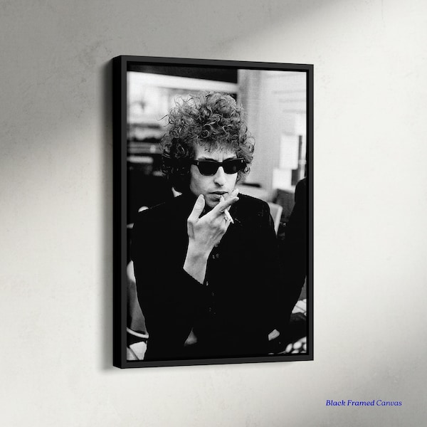 Póster de Bob Dylan, coleccionable para aficionados a la música, lienzo blanco y negro de músico, regalo para amantes del rock.