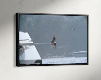 Princess Diana Spencer on Yacht Poster, Princess of Wales Canvas, Photography Prints, Fashion Wall Art