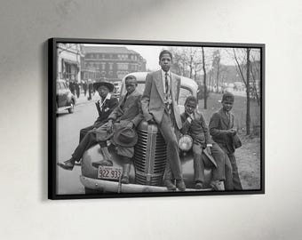 African American Boys Photo Print, Five Boys on Car Poster, Easter Morning, South Side Chicago