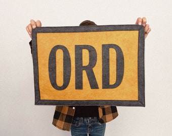 Custom Initial Wool Felt Pennant Banner - Vintage Style