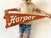 Harper Pennant - Custom Name Felt Pennant Flag - Personalized Wool Felt Flag - Vintage Style Felt Pennants and Banners 