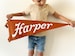 Harper Pennant - Custom Name Felt Pennant Flag - Personalized Wool Felt Flag - Vintage Style Felt Pennants and Banners
